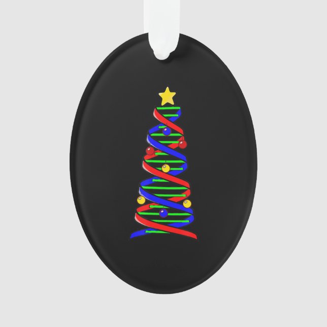 DNA Helix Christmas Tree Life Science Biology Ornament (Front)