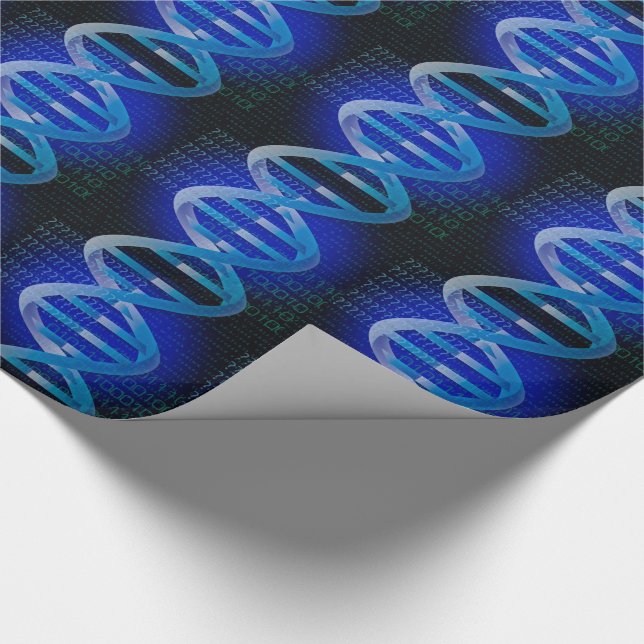 DNA ID Blue Medical Science Wrapping Paper (Corner)