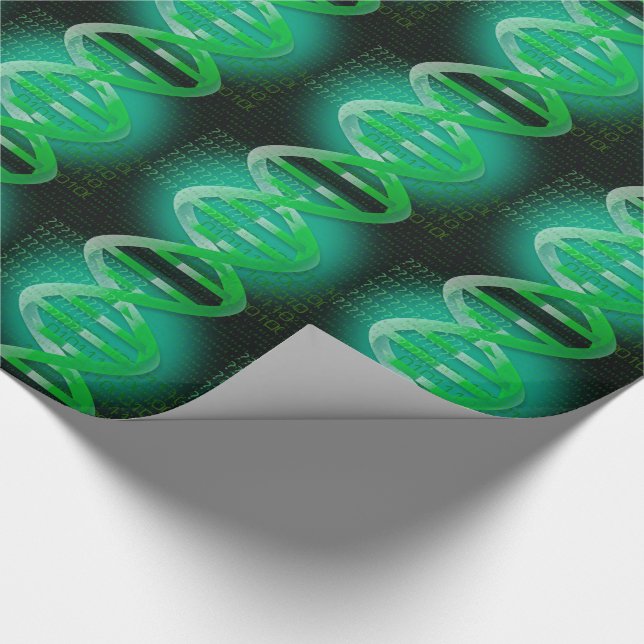 DNA ID Green Science Wrapping Paper (Corner)