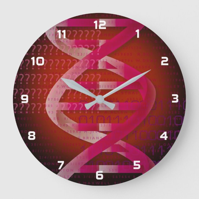 DNA ID Red Medical Science Large Clock (Front)