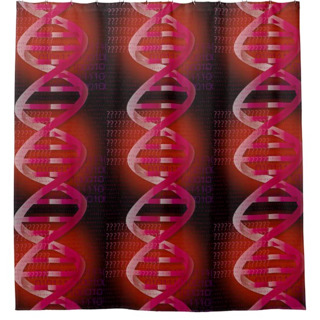 DNA ID Science Red Shower Curtain (Front)