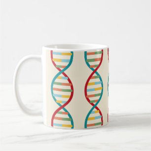 ​​DNA Mid Century Modern STEM Biology Stripe cream Coffee Mug
