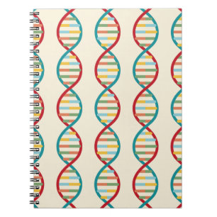 ​​DNA Mid Century Modern STEM Biology Stripe cream Notebook