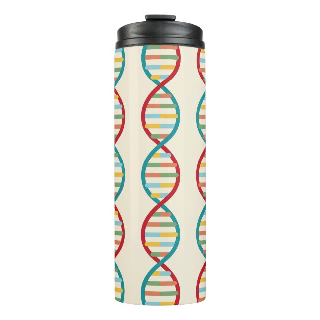 ​​DNA Mid Century Modern STEM Biology Stripe cream Thermal Tumbler (Front)