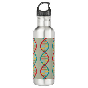 DNA Mid Century Modern STEM Biology Stripe green 710 Ml Water Bottle