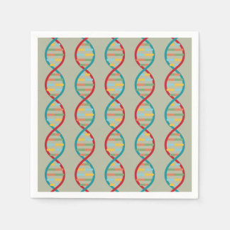 DNA Mid Century Modern STEM Biology Stripe green Napkin