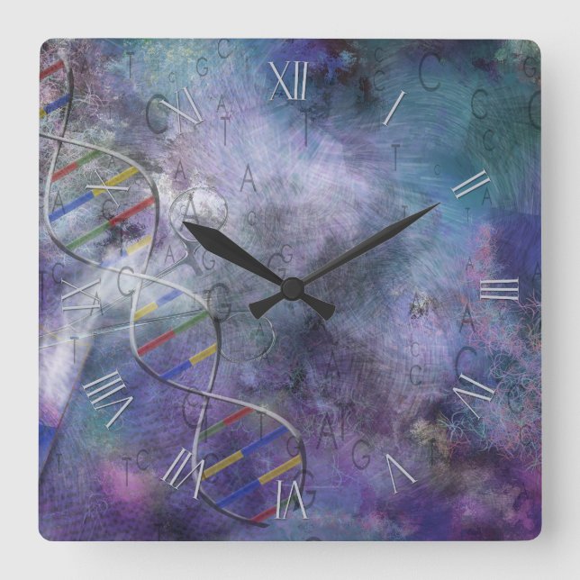 DNA modifications Square Wall Clock (Front)
