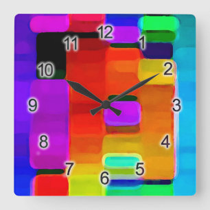 DNA of Color Square Wall Clock