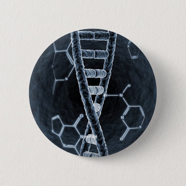 DNA strand 6 Cm Round Badge (Front)