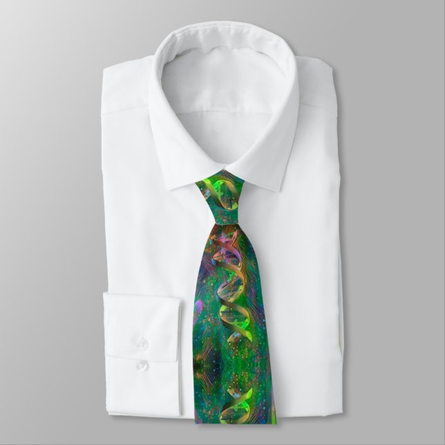 DNA Strand Artwork Tie (Tied)