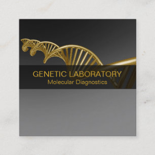 DNA Strand Professional Medical Gold Luxury Square Business Card