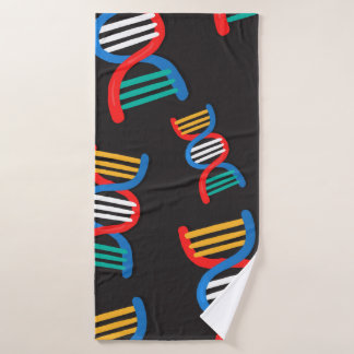 dna strands pattern bath towel