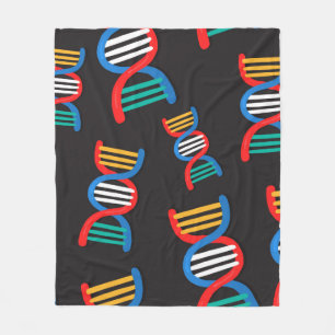 dna strands pattern fleece blanket