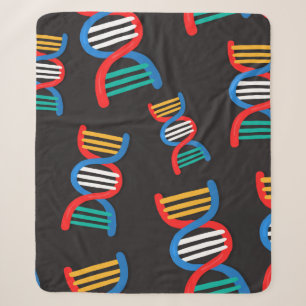dna strands pattern sherpa blanket