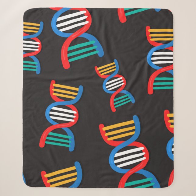 dna strands pattern sherpa blanket (Front)
