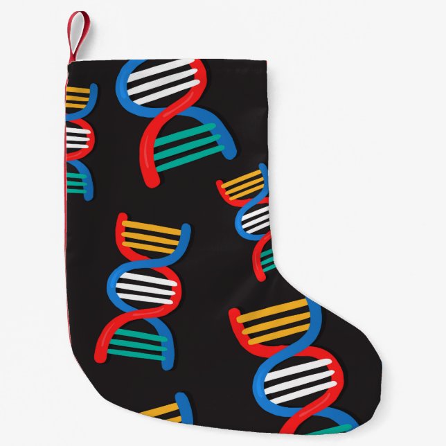 dna strands pattern small christmas stocking (Front)