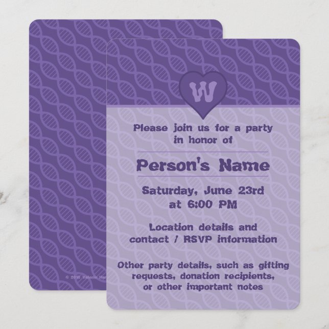 DNA Stripes Party Invitation (Front/Back)