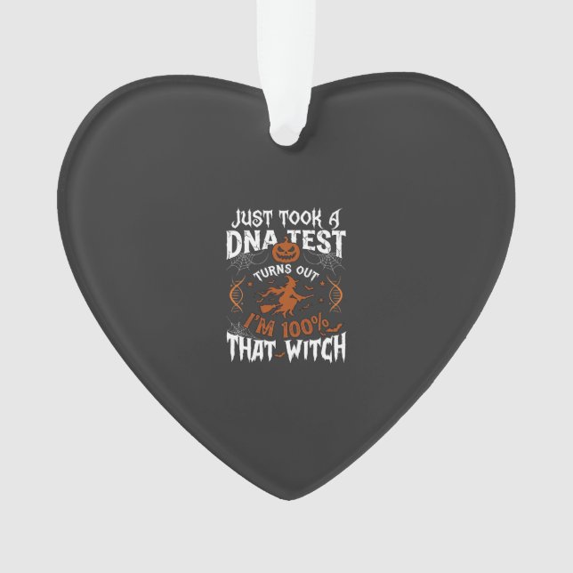 Dna Test Witch Halloween Pumpkin Spider Web Ornament (Front)