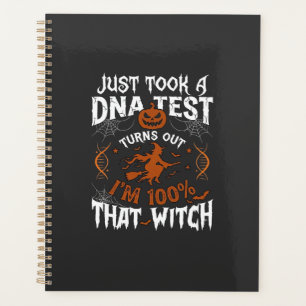 Dna Test Witch Halloween Pumpkin Spider Web Planner