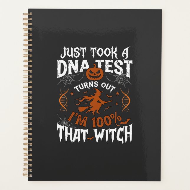 Dna Test Witch Halloween Pumpkin Spider Web Planner (Front)