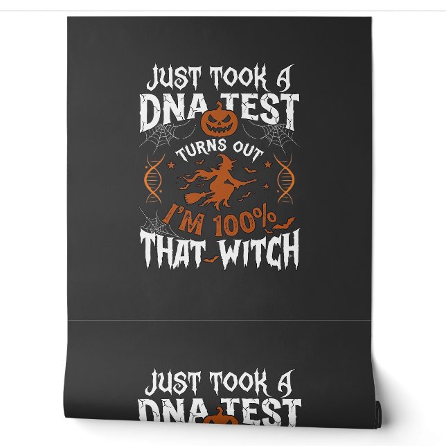 Dna Test Witch Halloween Pumpkin Spider Web Wallpaper (Unrolling)