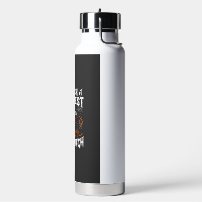 Dna Test Witch Halloween Pumpkin Spider Web Water Bottle (Left)