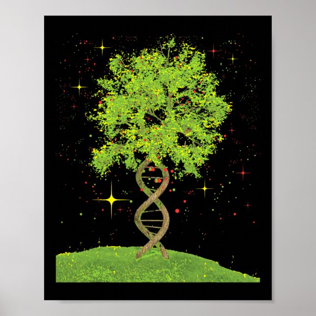 Dna Tree - Biologist Biology Student Science Earth Poster (Front)
