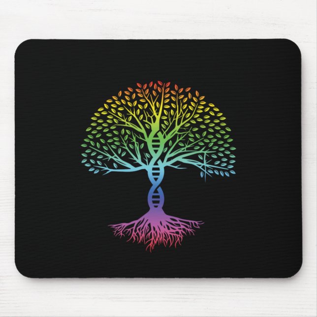 DNA Tree Colourful Meditation Yoga Zen Asana Gift Mouse Pad (Front)