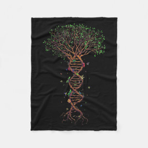 DNA Tree Genetic Funny Earth Day Plant A Tree Life Fleece Blanket