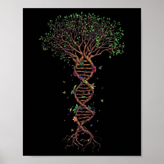 Dna Tree Genetic Funny Earth Day Plant A Tree Life Poster (Front)