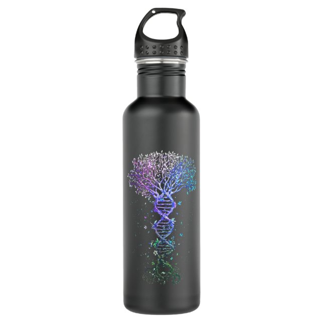 DNA Tree Life Earth Genetics Biologist Science Gif 710 Ml Water Bottle (Front)