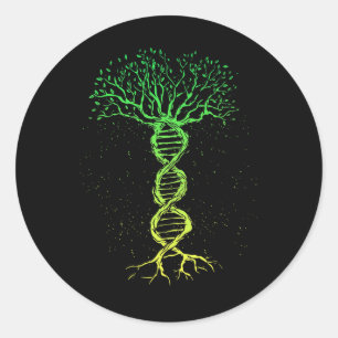 Dna Tree Life Genealogy Biologist Genetics Science Classic Round Sticker