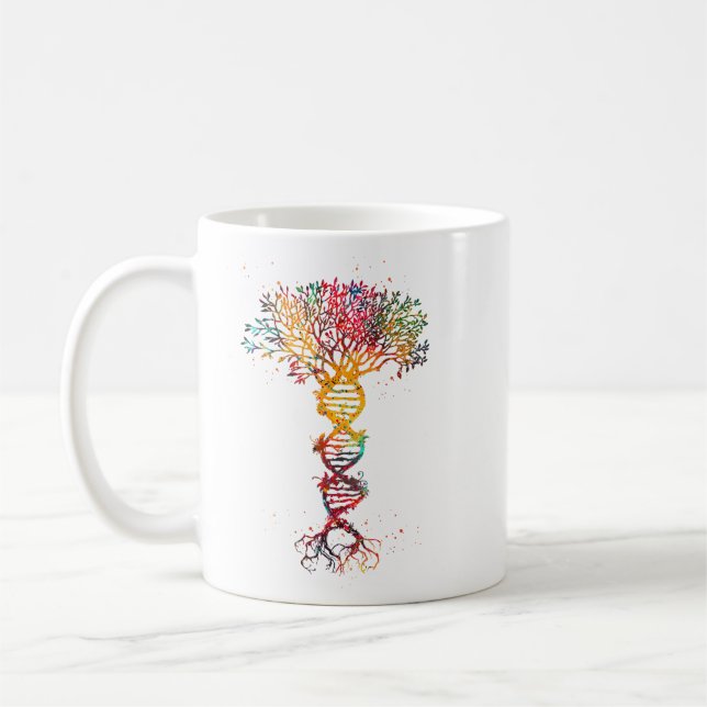 DNA Tree Life Genetics Biologist Science Earth Day Coffee Mug (Left)