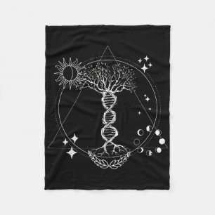 Dna Tree Life Sacred Geometry Cosmic Lance Design Fleece Blanket