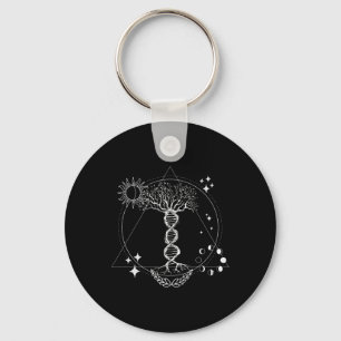 Dna Tree Life Sacred Geometry Cosmic Lance Design Key Ring