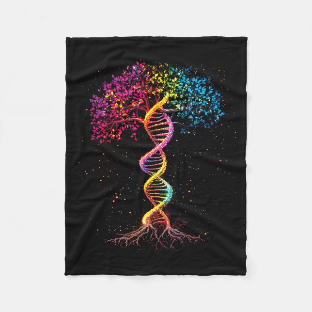 Dna tree of life genetics biology outer space fleece blanket (Front)