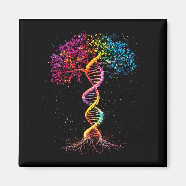 Dna tree of life genetics biology outer space magnet (Front)