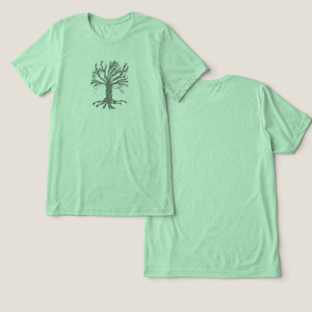 DNA Tree of Life stylised Green Tri-Blend Shirt (Design Front & Back)