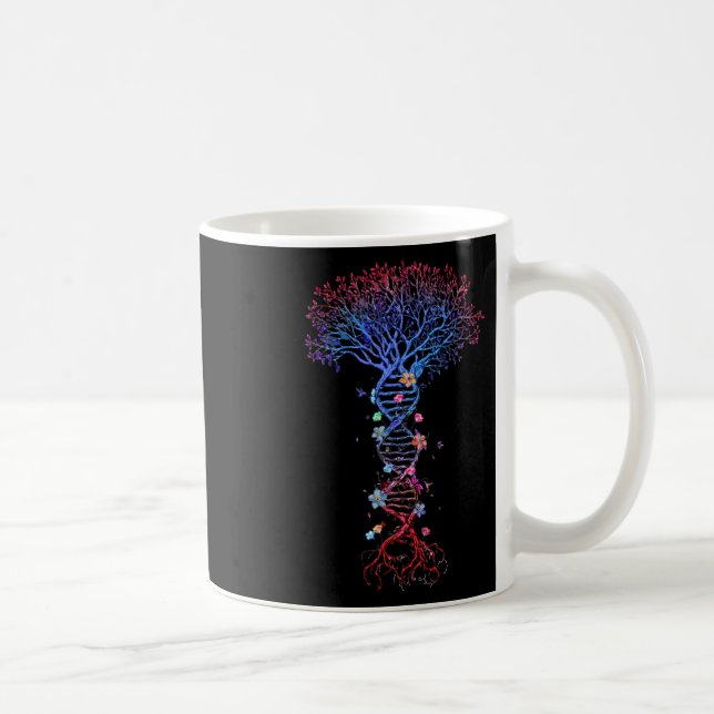 Dna Tree Root Life Genetic Funny Earth Day Awarene Coffee Mug (Right)