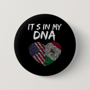 Dna Usa Flag American Mexican Flag Mexico 6 Cm Round Badge