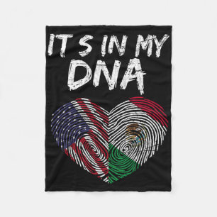Dna Usa Flag American Mexican Flag Mexico Fleece Blanket