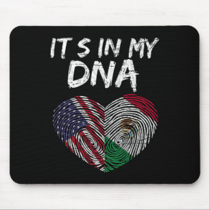 Dna Usa Flag American Mexican Flag Mexico Mouse Pad