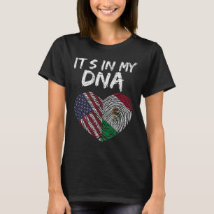 Dna Usa Flag American Mexican Flag Mexico T-Shirt