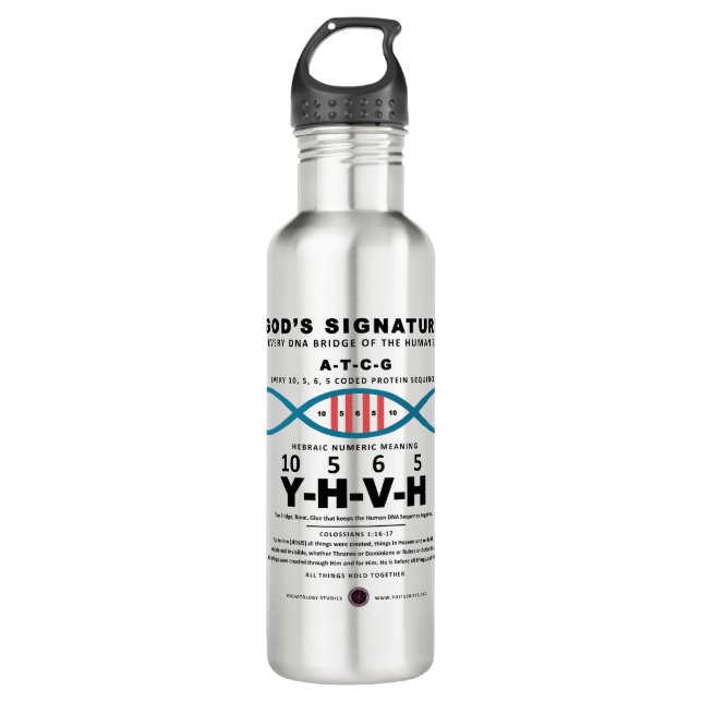 DNA-YHVH Code, 710 Ml Water Bottle (Front)