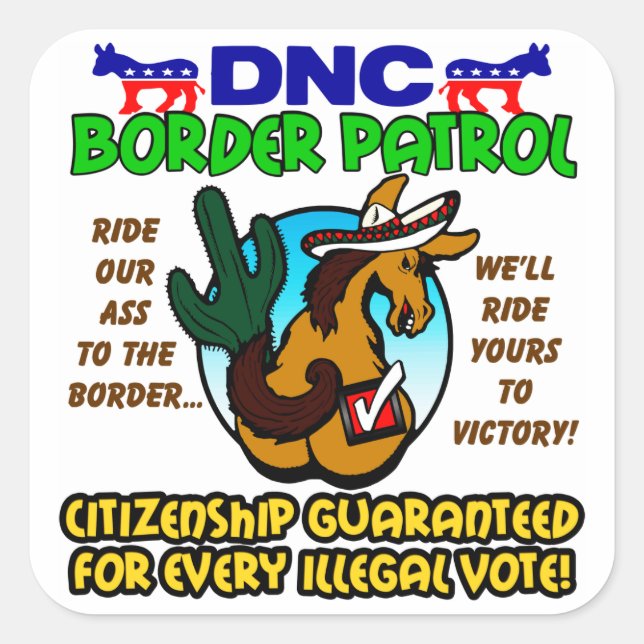 DNC Border Patrol Square Sticker (Front)