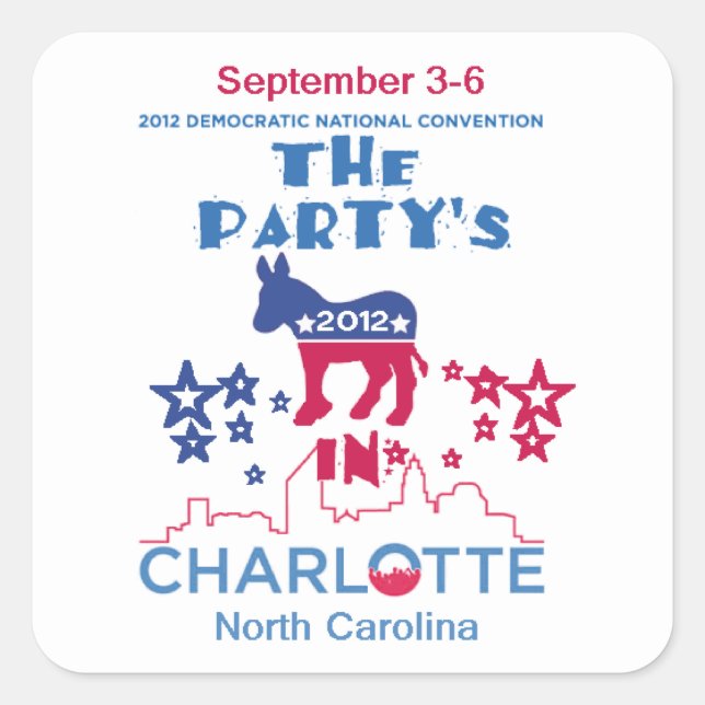 DNC Convention Square Sticker (Front)