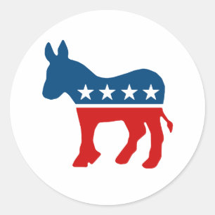 DNC - DEMOCRAT - DONKEY CLASSIC ROUND STICKER
