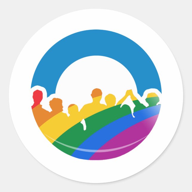 DNC PRIDE 2012 CLASSIC ROUND STICKER (Front)