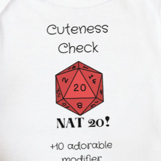 DnD Baby - Cuteness Check Nat 20 Bodysuit