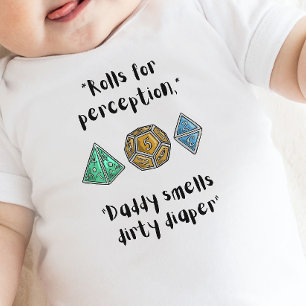 DnD Baby- Roll for Perception dirty diaper Baby Bodysuit